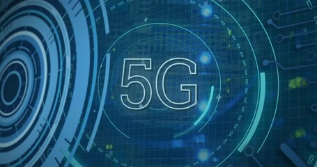 Poster - Animation of data processing and 5g over computer wires