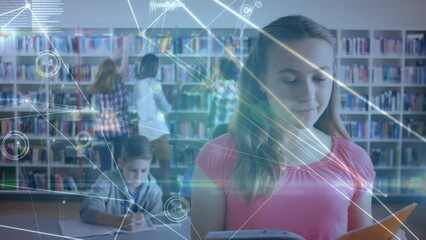 Poster - Animation of network of connections over diverse school children reading and learning at school