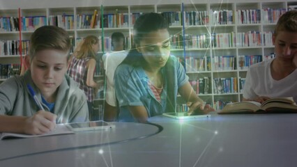 Poster - Animation of network of connections over diverse school children reading and learning at school