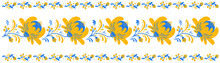 Ukraine Ornament Style Of Petrykivka Painting. Traditional Paint Folk Flowers Wreath For Card, Header, Invitation, Poster, Social Media, Post Publication. Ukrainian National Embroidery.