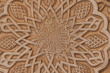 Wall Mural - Arab background remanding to Islam culture. Design created using droste effect on a 13th century architectural detail in a mosque.