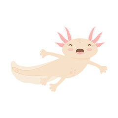 Wall Mural - Cute axolotl icon