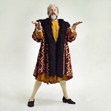 Im A Slightly Mad King You Know.... Studio Shot Of A Richly Garbed King.