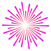 Round Color Light Burst. Purple Explosion Icon