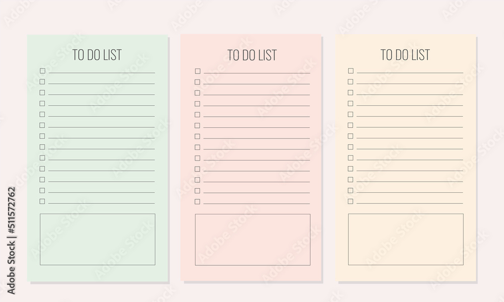 Set of minimalist planners. Checklist template. Cute and simple 