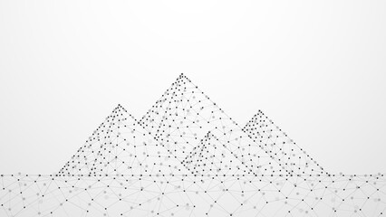 Wall Mural - abstract plexus network connection of pyramid. vector illustration