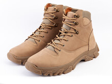 Military Footwear Shoes , Pair Of Boots Isolated