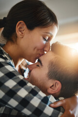 Poster - Happiness is contagious. Shot of a happy young couple celebrating their move into a new home.