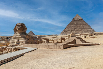 Wall Mural - Sphinx and Pyramids room for a Title Egypt 