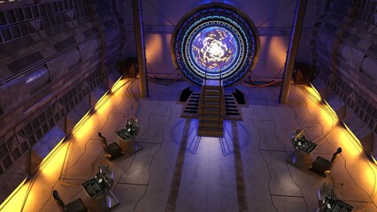 Wall Mural - 3D-illustration of a stargate for dimension travel