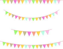 Party Colorful Flags. Celebration Event, Birthday, Carnival Flag Garlands.