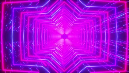 Poster - Neon tunnel. Computer generated 3d render