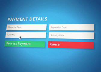 Poster - Shot of an internet banking webpage requesting payment details - ALL design on this image is created from scratch by Yuri Arcurs team of professionals for this particular photo shoot