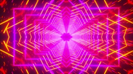 Poster - Neon tunnel. Computer generated 3d render