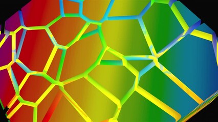 Poster - Colored broken cube. Computer generated 3d render
