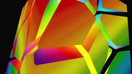 Poster - Colored broken cube. Computer generated 3d render