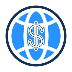 Sticker - Globe Money Vector Icon
