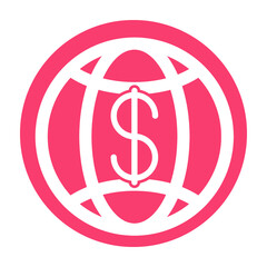 Sticker - Global or international currency icon concept
