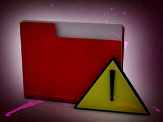 Fototapete - Malware folder icon. Isometric of Malware folder 3d icon for web design isolated