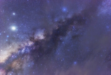 Wall Mural - milky way galaxy with stars and space dust in the universe, long speed exposure, night landscape wit