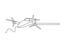 An Aircraft With Propeller That Converts Rotary Motion From An Engine Or Other Power Source, Into A Swirling Slipstream Which Pushes The Propeller Forwards Or Backwards. Transportation Illustration
