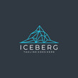 iceberg logo geometric line outline monoline illustration
