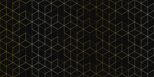 Abstract Seamless Pattern And Geometric Background With Polygonal Golden Lines. Stylish Vector Texture