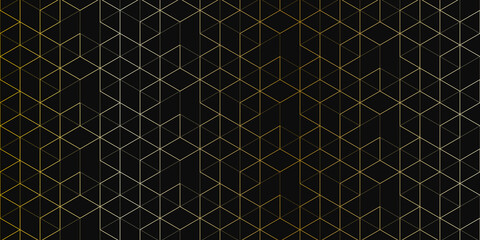 Abstract seamless pattern and geometric background with polygonal golden lines. Stylish vector texture