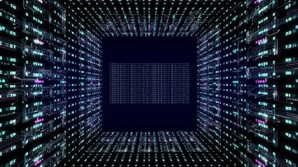 Wall Mural - technological abstract futuristic background moving in big data matrix digital cyberspace