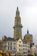 View of the Cathedral of Our Lady from Old Town in Antwerp, Belgium