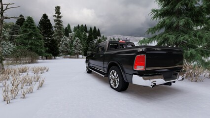 car in snow