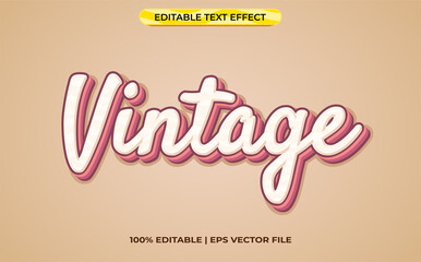 Poster - Vintage 3d text effect with pastel theme. colorful typography template for vintage title