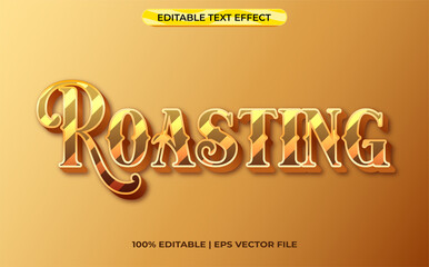 Poster - Roasting 3d text effect with warm theme. orange typography template for luxury tittle