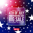 American Independence Day sale glassmorphism background, 4th of July USA holiday.