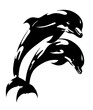 Dolphins. Dolphin logo on a white background.