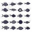 Vector pattern with different fish