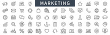 Marketing Line Icons Set. Advertising Icon Collection. Marketing Symbol Set. Marketing Icon. Vector Illustration