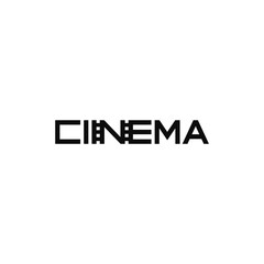 Poster - Cinema text, word mark logo design.