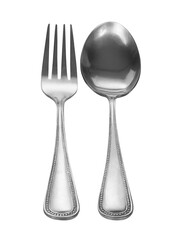 Wall Mural - spoon and fork isolated on white background.