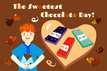 A chocolate day greetin, g card