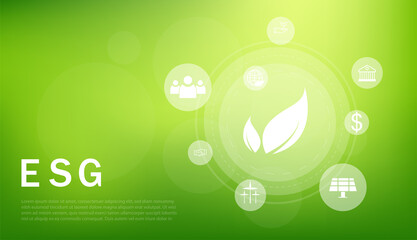 Banner ESG - Environmental, Social and Corporate Governance. concept of business trend. vector design illustration.