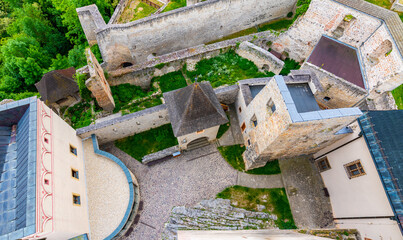 Wall Mural - Aerial view of Trencin castle, Slovakia.