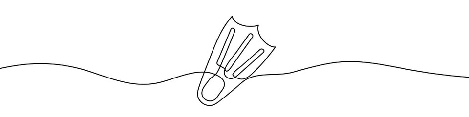 Wall Mural - continuous line drawing of flippers. flippers one line icon. one line drawing background. vector ill