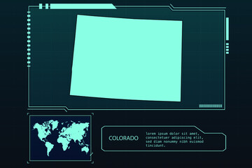 COLORADO Map Futuristic infographic Map element collection background