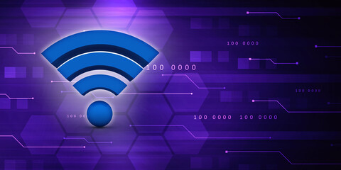 Poster - 3d illustration WiFi symbol sign
