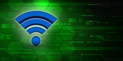 Poster - 3d illustration WiFi symbol sign
