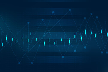 Poster - 2d rendering Stock market online business concept. business Graph 