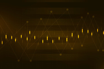 Poster - 2d rendering stock market online business concept. business graph