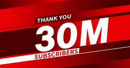 Wall Mural - Thank you 30 million subscribers, modern animation design