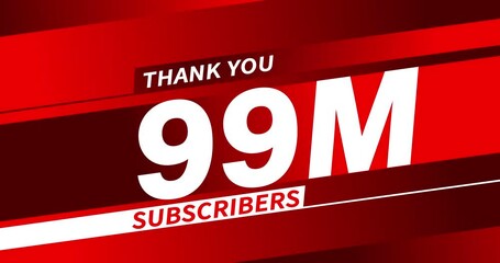 Wall Mural - Thank you 99 million subscribers, modern animation design